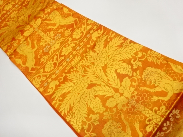 JAPANESE FUKURO OBI / WOVEN FLOWER ARABESQUE